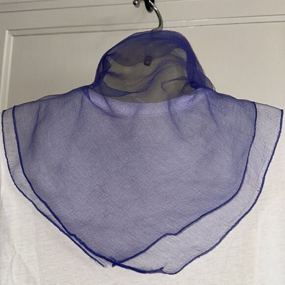 Vintage purple semi sheer chiffon square scarf - Picture 2 of 5